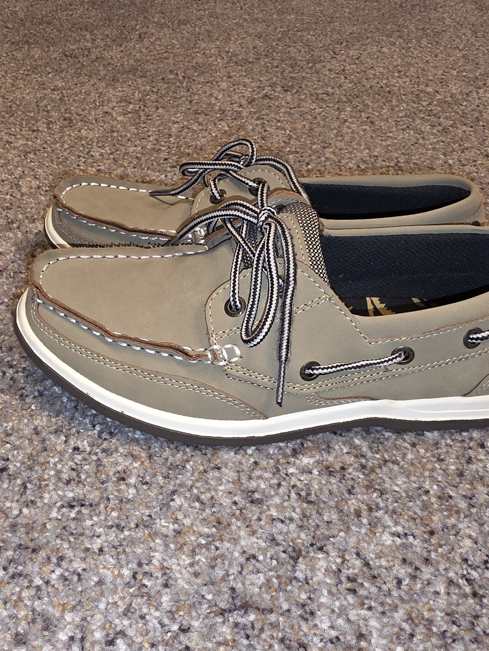 Kid's Casual Boat Shoes in Taupe